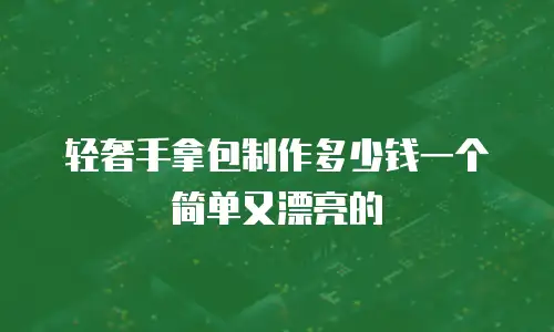 轻奢手拿包制作多少钱一个简单又漂亮的