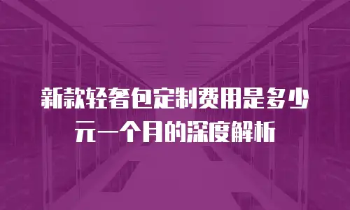 新款轻奢包定制费用是多少元一个月的深度解析