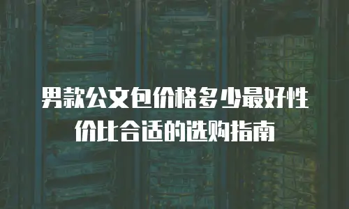 男款公文包价格多少最好性价比合适的选购指南