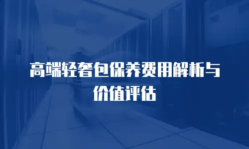高端轻奢包保养费用解析与价值评估