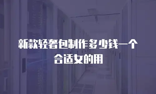 新款轻奢包制作多少钱一个合适女的用