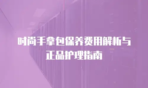 时尚手拿包保养费用解析与正品护理指南