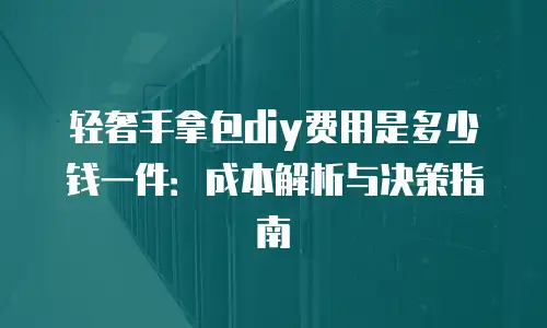 轻奢手拿包diy费用是多少钱一件：成本解析与决策指南