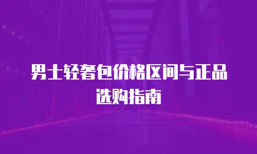 男士轻奢包价格区间与正品选购指南
