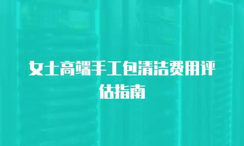女士高端手工包清洁费用评估指南