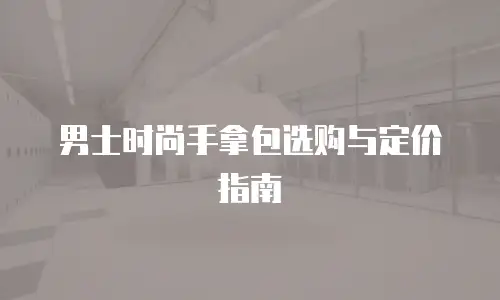 男士时尚手拿包选购与定价指南