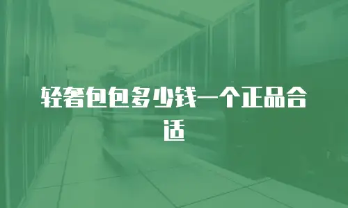 轻奢包包多少钱一个正品合适