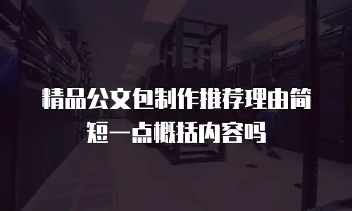 精品公文包制作推荐理由简短一点概括内容吗