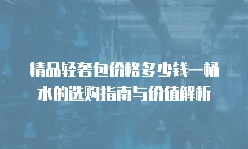 精品轻奢包价格多少钱一桶水的选购指南与价值解析