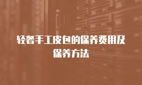 轻奢手工皮包的保养费用及保养方法

