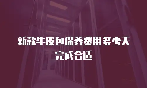 新款牛皮包保养费用多少天完成合适