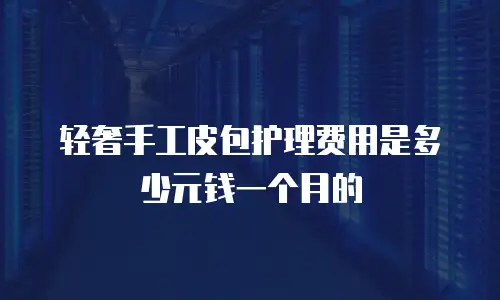 轻奢手工皮包护理费用是多少元钱一个月的