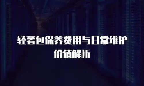 轻奢包保养费用与日常维护价值解析