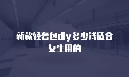 新款轻奢包diy多少钱适合女生用的