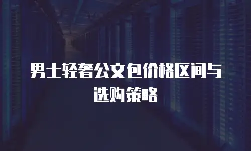 男士轻奢公文包价格区间与选购策略