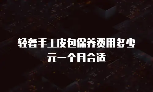 轻奢手工皮包保养费用多少元一个月合适