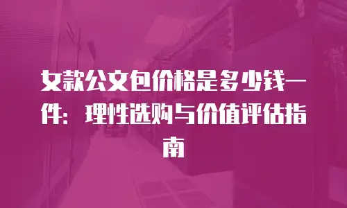 女款公文包价格是多少钱一件：理性选购与价值评估指南