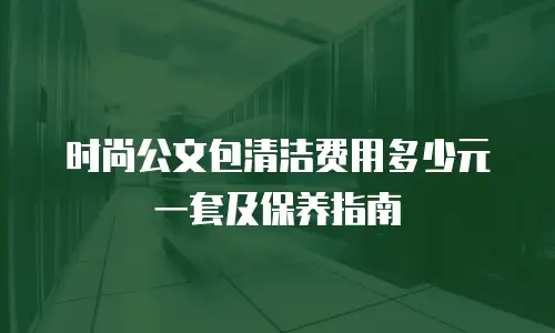 时尚公文包清洁费用多少元一套及保养指南