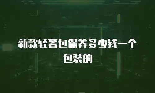 新款轻奢包保养多少钱一个包装的