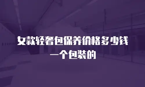 女款轻奢包保养价格多少钱一个包装的