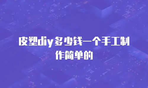 皮塑diy多少钱一个手工制作简单的