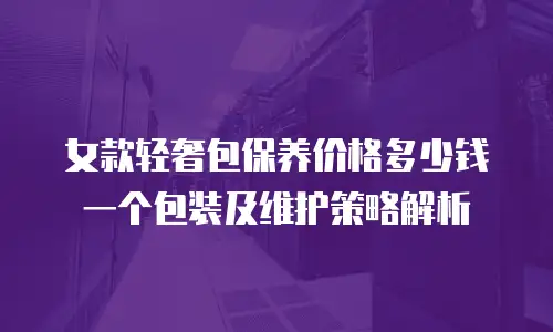 女款轻奢包保养价格多少钱一个包装及维护策略解析