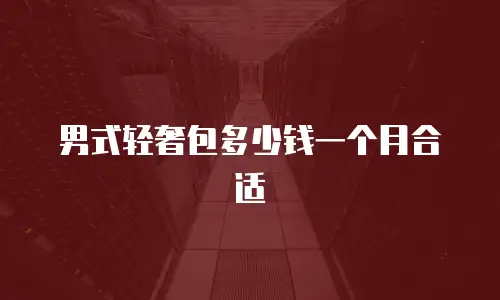 男式轻奢包多少钱一个月合适
