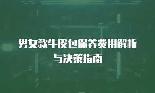 男女款牛皮包保养费用解析与决策指南