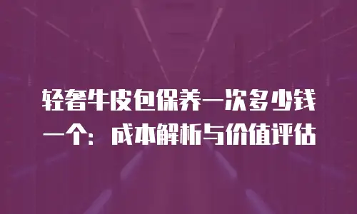 轻奢牛皮包保养一次多少钱一个：成本解析与价值评估