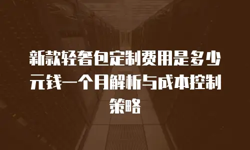 新款轻奢包定制费用是多少元钱一个月解析与成本控制策略