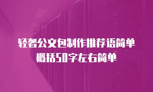 轻奢公文包制作推荐语简单概括50字左右简单