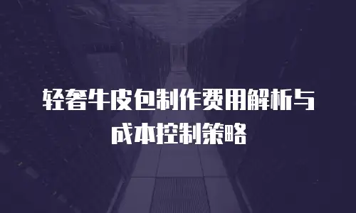 轻奢牛皮包制作费用解析与成本控制策略