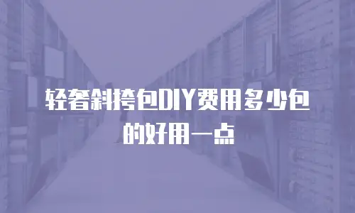 轻奢斜挎包DIY费用多少包的好用一点