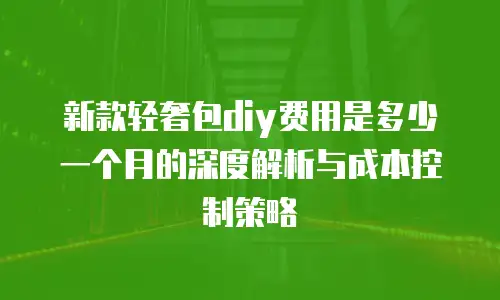 新款轻奢包diy费用是多少一个月的深度解析与成本控制策略