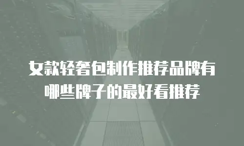 女款轻奢包制作推荐品牌有哪些牌子的最好看推荐