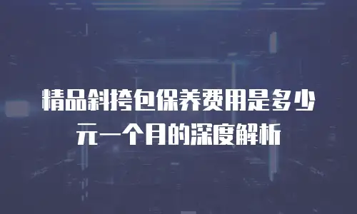 精品斜挎包保养费用是多少元一个月的深度解析
