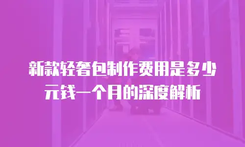 新款轻奢包制作费用是多少元钱一个月的深度解析