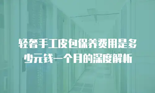 轻奢手工皮包保养费用是多少元钱一个月的深度解析