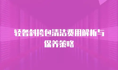 轻奢斜挎包清洁费用解析与保养策略