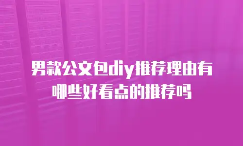 男款公文包diy推荐理由有哪些好看点的推荐吗