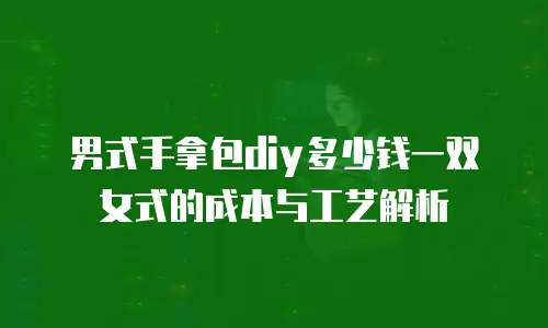 男式手拿包diy多少钱一双女式的成本与工艺解析