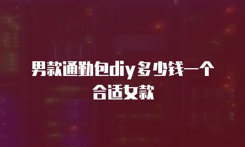 男款通勤包diy多少钱一个合适女款