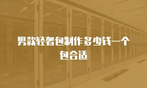 男款轻奢包制作多少钱一个包合适