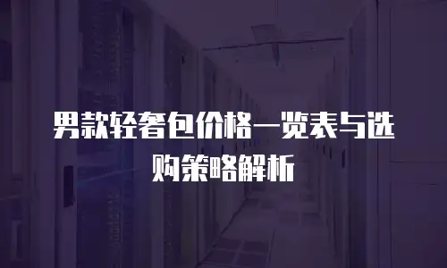 男款轻奢包价格一览表与选购策略解析