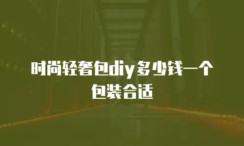 时尚轻奢包diy多少钱一个包装合适