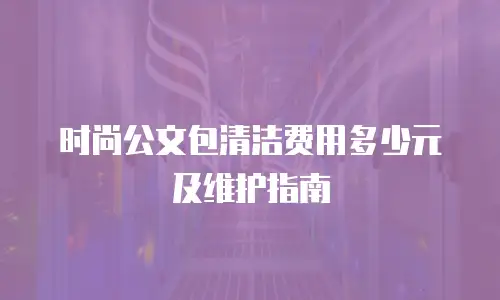 时尚公文包清洁费用多少元及维护指南