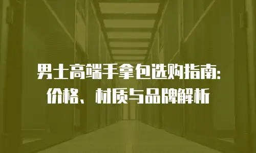 男士高端手拿包选购指南：价格、材质与品牌解析