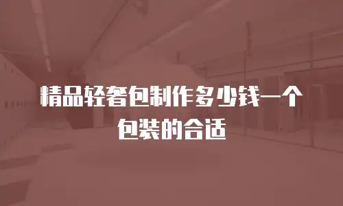 精品轻奢包制作多少钱一个包装的合适