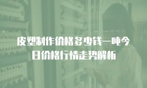 皮塑制作价格多少钱一吨今日价格行情走势解析