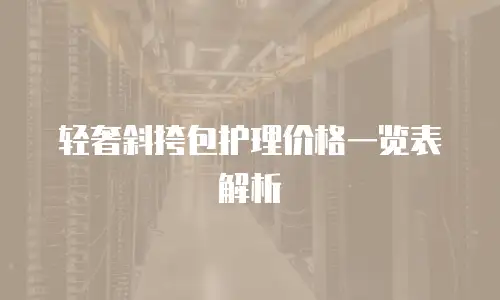 轻奢斜挎包护理价格一览表解析